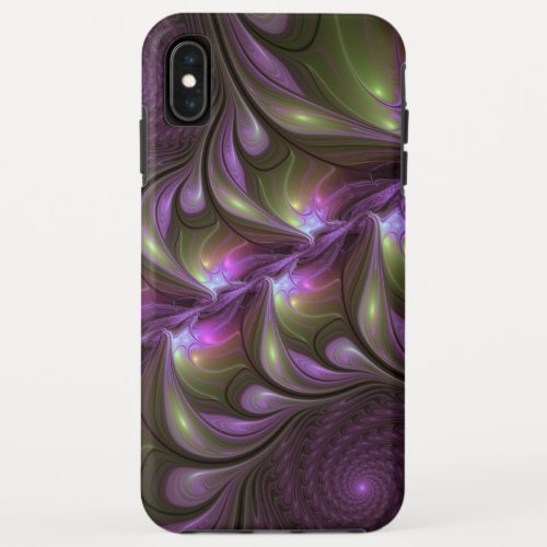 Colorful Abstract Violet Purple Khaki Fractal Art iPhone XS Max Case