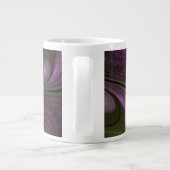 Colorful Abstract Violet Purple Khaki Fractal Art Giant Coffee Mug (Back)