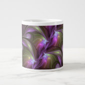 Colorful Abstract Violet Purple Khaki Fractal Art Giant Coffee Mug (Front)