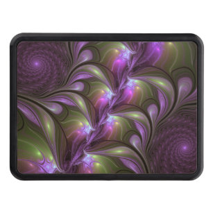 Colorful Abstract Violet Purple Khaki Fractal Art Hitch Cover