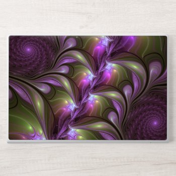 Colorful Abstract Violet Purple Khaki Fractal Art Hp Laptop Skin by GabiwArt at Zazzle