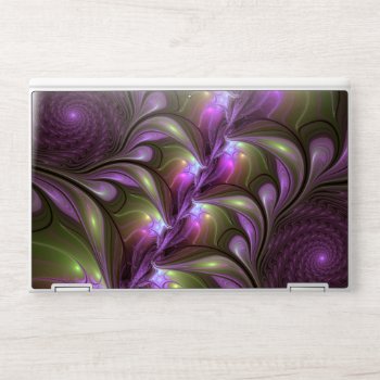Colorful Abstract Violet Purple Khaki Fractal Art Hp Laptop Skin by GabiwArt at Zazzle