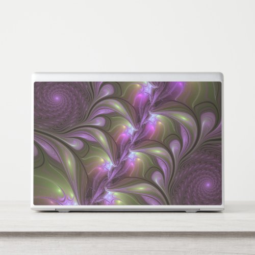 Colorful Abstract Violet Purple Khaki Fractal Art HP Laptop Skin