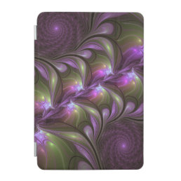 Colorful Abstract Violet Purple Khaki Fractal Art iPad Mini Cover