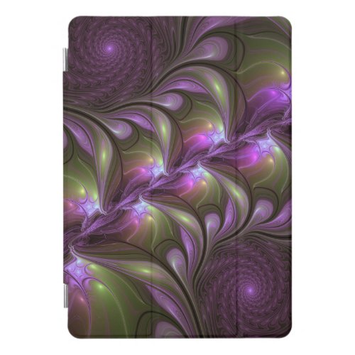 Colorful Abstract Violet Purple Khaki Fractal Art iPad Pro Cover