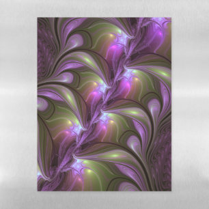 Colorful Abstract Violet Purple Khaki Fractal Art Magnetic Dry Erase Sheet