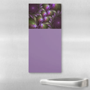 Colorful Abstract Violet Purple Khaki Fractal Art Magnetic Notepad