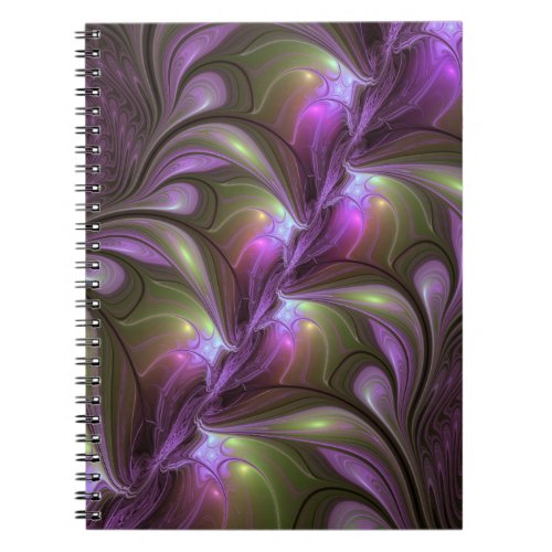 Colorful Abstract Violet Purple Khaki Fractal Art Notebook
