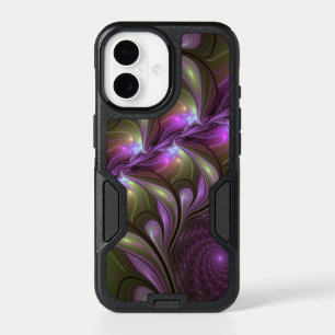 Colorful Abstract Violet Purple Khaki Fractal Art iPhone 17 Case