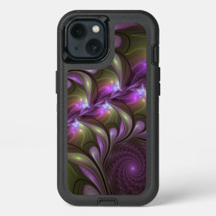 Colorful Abstract Violet Purple Khaki Fractal Art iPhone 13 Case