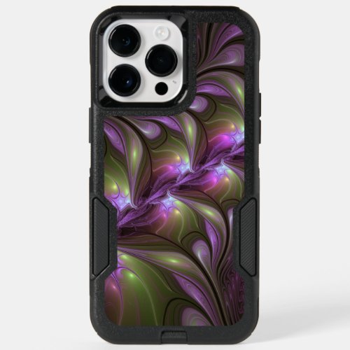 Colorful Abstract Violet Purple Khaki Fractal Art OtterBox iPhone 14 Pro Max Case