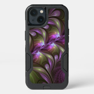 Colorful Abstract Violet Purple Khaki Fractal Art iPhone 13 Case