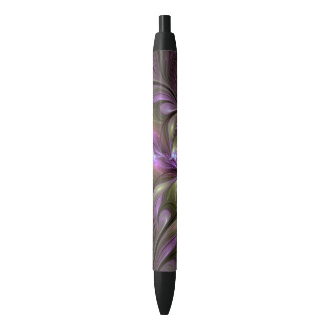 Colorful Abstract Violet Purple Khaki Fractal Art Pen (Front Vertical)