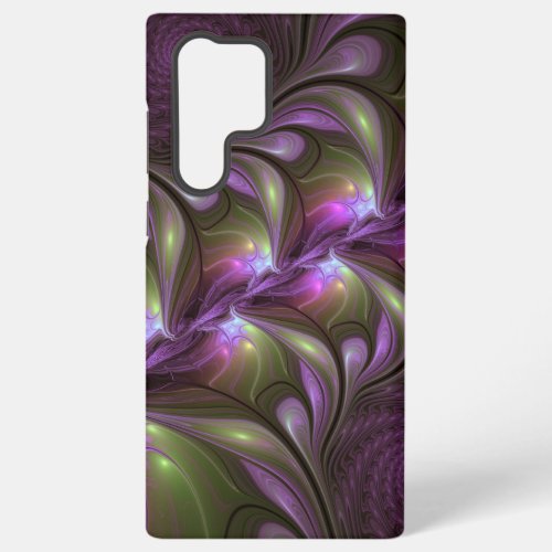Colorful Abstract Violet Purple Khaki Fractal Art Samsung Galaxy S22 Ultra Case