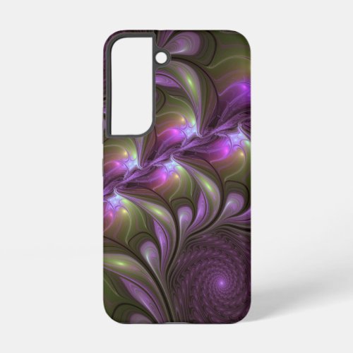 Colorful Abstract Violet Purple Khaki Fractal Art Samsung Galaxy S22 Case