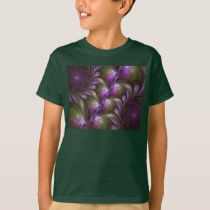 Colorful Abstract Violet Purple Khaki Fractal Art T-Shirt