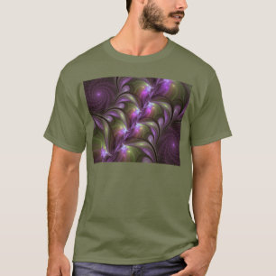 Colorful Abstract Violet Purple Khaki Fractal Art T-Shirt