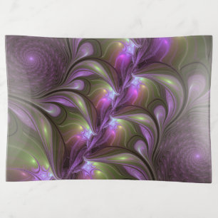Colorful Abstract Violet Purple Khaki Fractal Art Trinket Tray