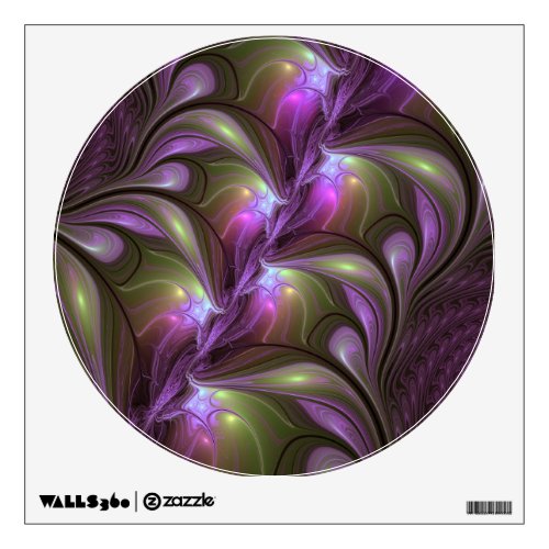 Colorful Abstract Violet Purple Khaki Fractal Art Wall Decal