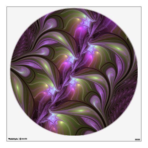 Colorful Abstract Violet Purple Khaki Fractal Art Wall Decal