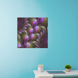 Colorful Abstract Violet Purple Khaki Fractal Art Wall Decal