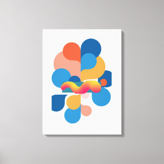 Colorful Abstract Wall Art, Modern Geometric Art P Canvas Print