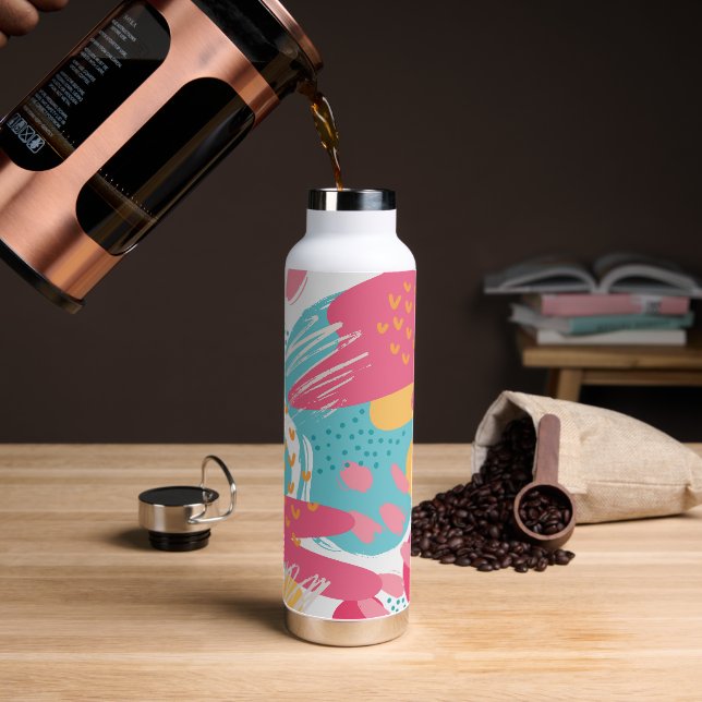 Colorful Abstract Water Bottle (Coffee)