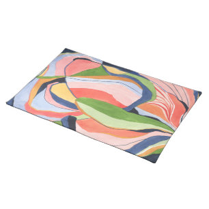 Colorful Abstract Watercolor Art Cotton Cloth Placemat