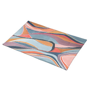 Colorful Abstract Watercolor Art Cotton Cloth Placemat