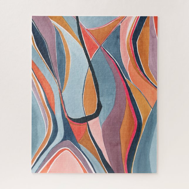 Colorful Abstract Watercolor Art Jigsaw Puzzle (Vertical)
