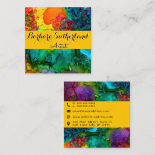 Colorful Abstract Watercolor Business Card