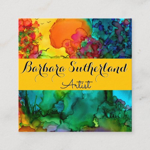 Colorful Abstract Watercolor Business Card