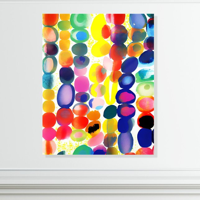 Colorful Abstract Watercolor Dots Wall Art Acrylic Photo Tile (Creator Uploaded)