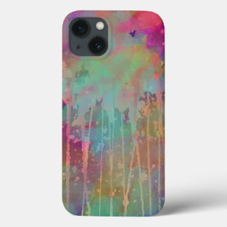 Colorful Abstract Watercolor Drippy Art iPhone 13 Case