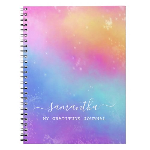 Colorful Abstract Watercolor Gratitude Journal