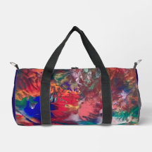 Colorful Abstract Watercolor Hippie Duffle Bag