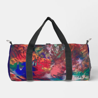 Colorful Abstract Watercolor Hippie Duffle Bag