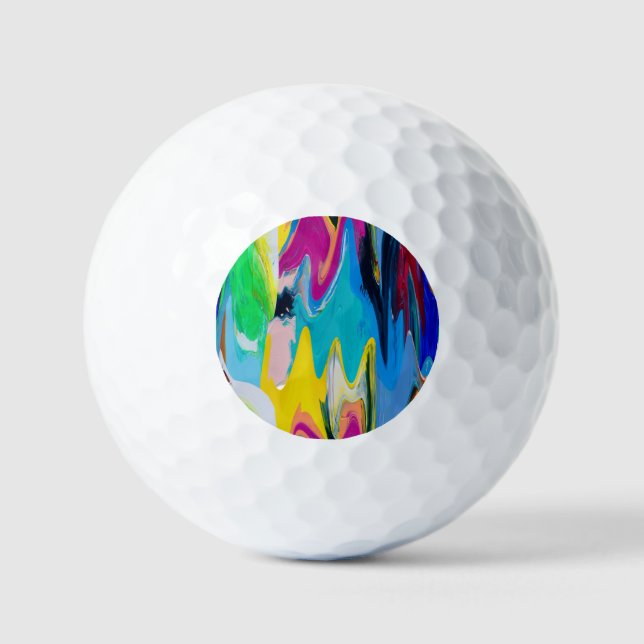 Colorful abstract, watercolor motion blur. golf balls (Front)