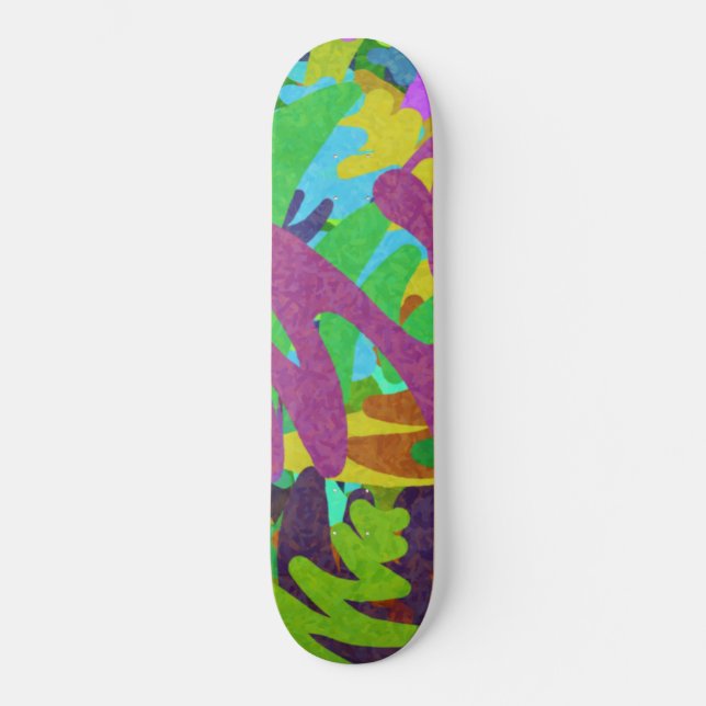 Colorful Abstract Watercolor Skateboard (Front)