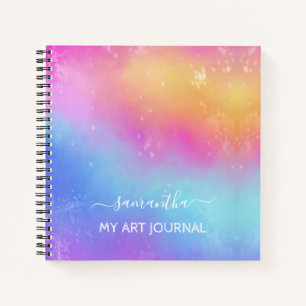 Colorful Abstract Watercolor Sketchbook Name Notebook