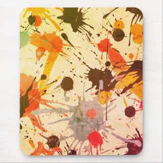 Colorful Abstract Watercolor Splatter Mouse Pad
