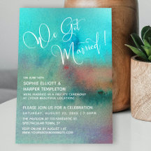 Colorful Abstract Watercolor We Got Married Script