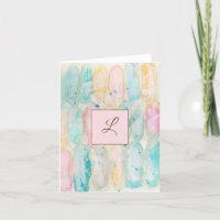 Colorful Abstract Watercolor Whimsical Art Note Card