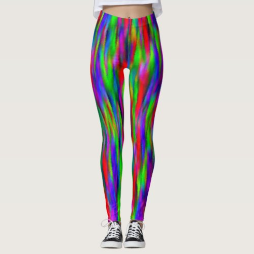 Colorful Abstract Watercolors Gone Wild Leggings