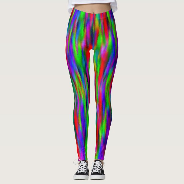 Colorful Abstract Watercolors Gone Wild Leggings (Front)