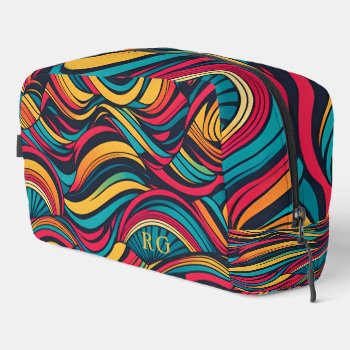 Colorful Abstract Wave Pattern Dopp Kit by Ricaso_Designs at Zazzle