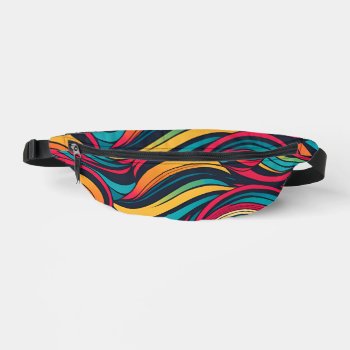 Colorful Abstract Wave Pattern Fanny Pack by Ricaso_Graphics at Zazzle