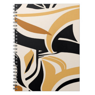 Colorful abstract wave pattern on beige. Vintage I Notebook