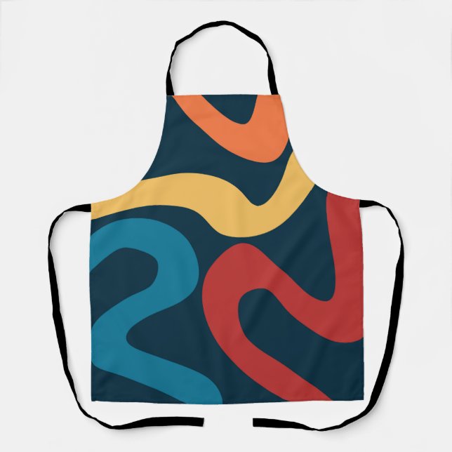 Colorful abstract waves apron (Front)