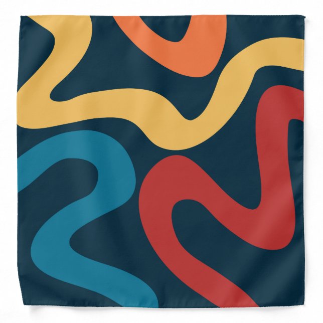 Colorful abstract waves bandana (Front)